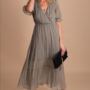 Bella Ella Boutique Moss Green Long Dress